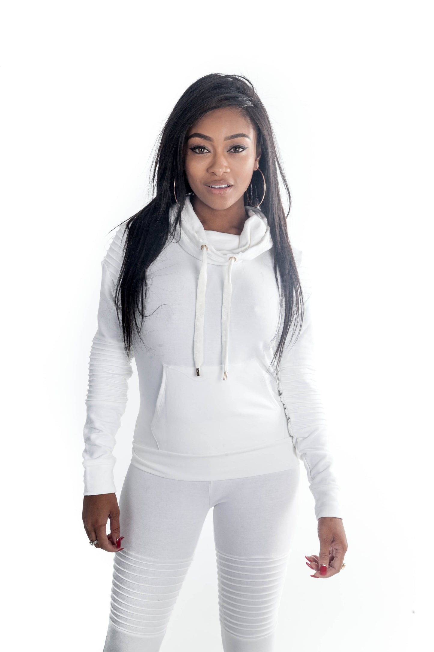 White Moto Hoodie