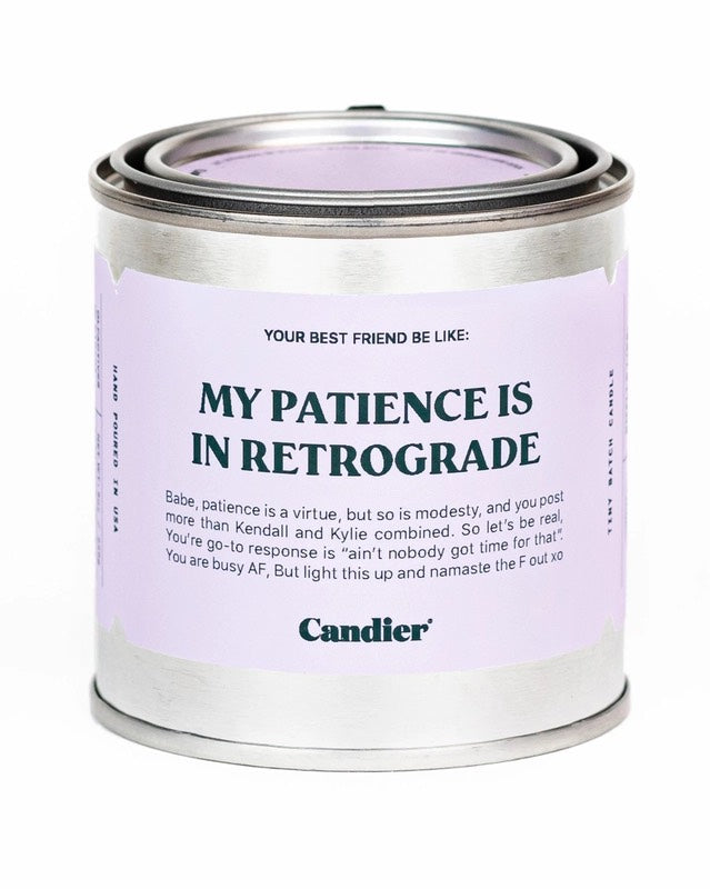 Retrograde Tin Candle