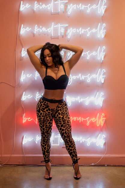 Buckle Leopard Pants
