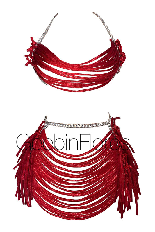 Red Strappy Candela Set