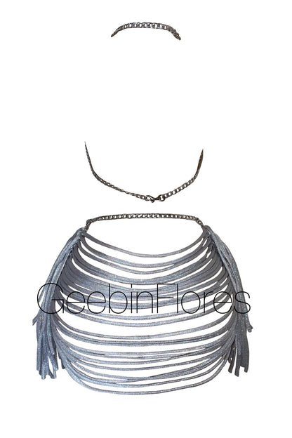 Silver Strappy Candela Set